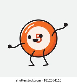 An illustration of Cute Billiard Ball  Vector Character 