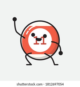 An illustration of Cute Billiard Ball Vector Character