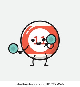 An illustration of Cute Billiard Ball Vector Character