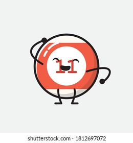 An illustration of Cute Billiard Ball Vector Character