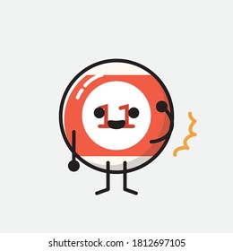 An illustration of Cute Billiard Ball Vector Character