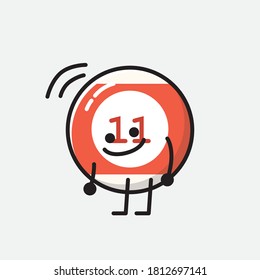 An illustration of Cute Billiard Ball Vector Character