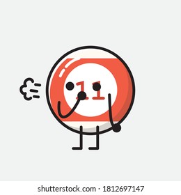An illustration of Cute Billiard Ball Vector Character