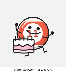 An illustration of Cute Billiard Ball Vector Character