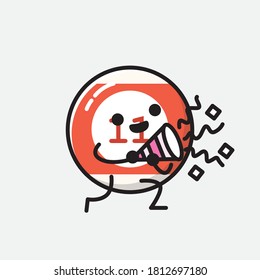 An illustration of Cute Billiard Ball Vector Character