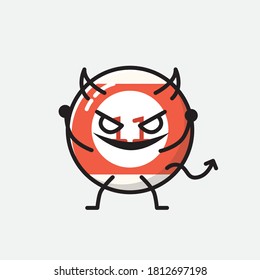 An illustration of Cute Billiard Ball Vector Character