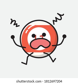 An illustration of Cute Billiard Ball Vector Character