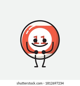 An illustration of Cute Billiard Ball Vector Character