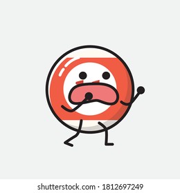 An illustration of Cute Billiard Ball Vector Character