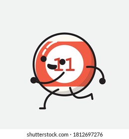An illustration of Cute Billiard Ball Vector Character