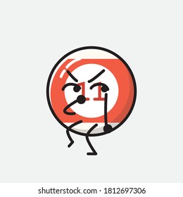 An illustration of Cute Billiard Ball Vector Character