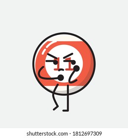 An illustration of Cute Billiard Ball Vector Character
