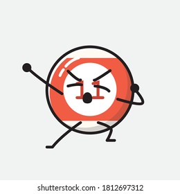 Eine Illustration von Cute Billiard Ball Vector Character