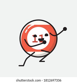 An illustration of Cute Billiard Ball Vector Character