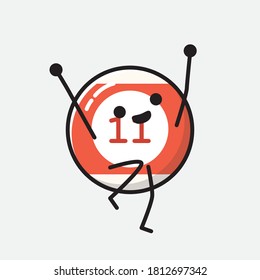 An illustration of Cute Billiard Ball Vector Character
