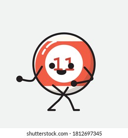 An illustration of Cute Billiard Ball Vector Character
