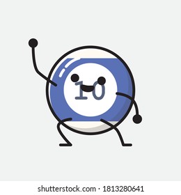 An illustration of Cute Billiard Ball Vector Character