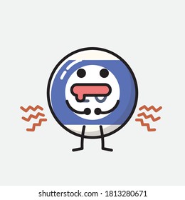 An illustration of Cute Billiard Ball Vector Character