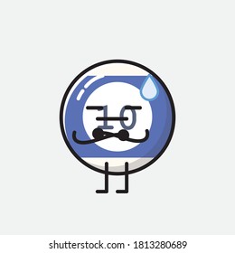 An illustration of Cute Billiard Ball Vector Character