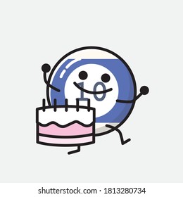 An illustration of Cute Billiard Ball Vector Character