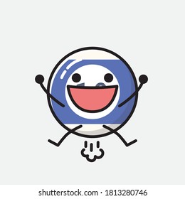 An illustration of Cute Billiard Ball Vector Character