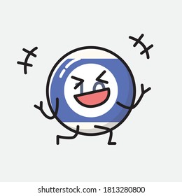 An illustration of Cute Billiard Ball Vector Character