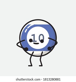 An illustration of Cute Billiard Ball Vector Character