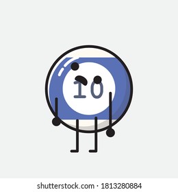Eine Illustration von Cute Billiard Ball Vector Character