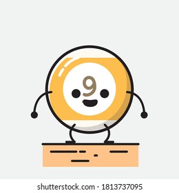 An illustration of Cute Billiard Ball Vector Character
