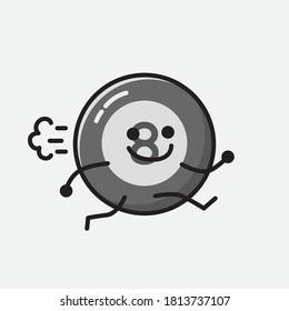An illustration of Cute Billiard Ball Vector Character