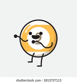 An illustration of Cute Billiard Ball Vector Character