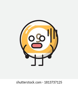 An illustration of Cute Billiard Ball Vector Character