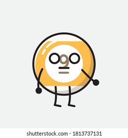 An illustration of Cute Billiard Ball Vector Character