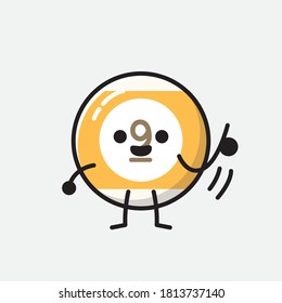 An illustration of Cute Billiard Ball Vector Character