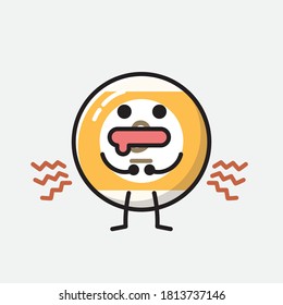 An illustration of Cute Billiard Ball Vector Character