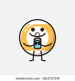 An illustration of Cute Billiard Ball Vector Character