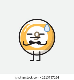 An illustration of Cute Billiard Ball Vector Character