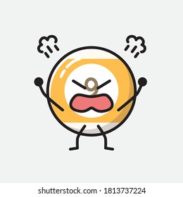 An illustration of Cute Billiard Ball Vector Character