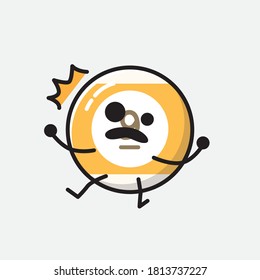 An illustration of Cute Billiard Ball Vector Character