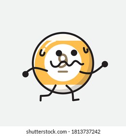 An illustration of Cute Billiard Ball Vector Character