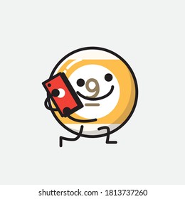 Eine Illustration von Cute Billiard Ball Vector Character