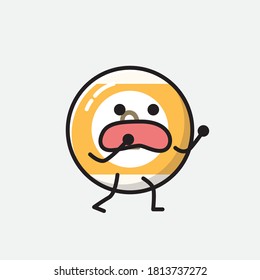 An illustration of Cute Billiard Ball Vector Character