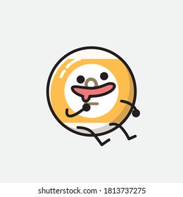 An illustration of Cute Billiard Ball Vector Character