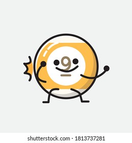 An illustration of Cute Billiard Ball Vector Character