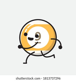 An illustration of Cute Billiard Ball Vector Character