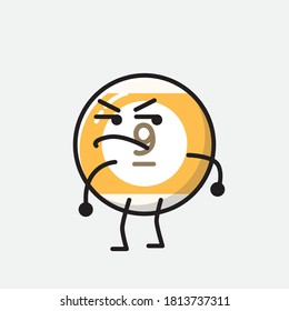 An illustration of Cute Billiard Ball Vector Character