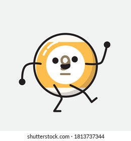 An illustration of Cute Billiard Ball Vector Character