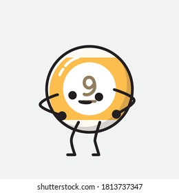 An illustration of Cute Billiard Ball Vector Character