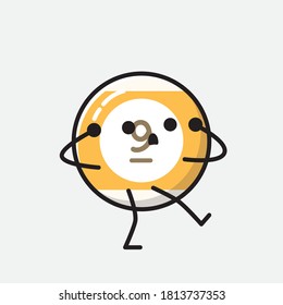 An illustration of Cute Billiard Ball Vector Character