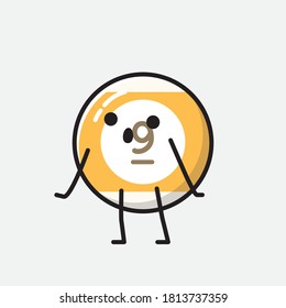 An illustration of Cute Billiard Ball Vector Character